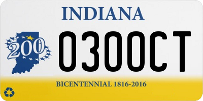 IN license plate 030OCT