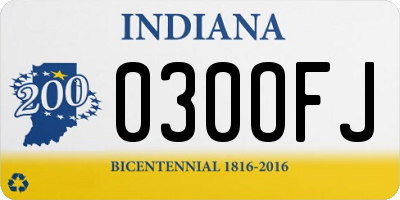 IN license plate 030OFJ