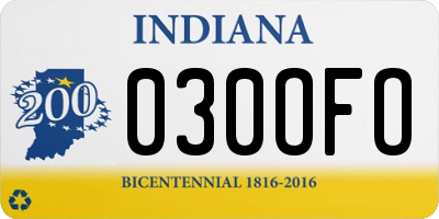 IN license plate 030OFO