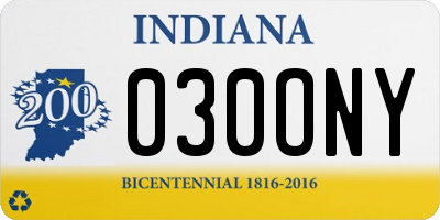 IN license plate 030ONY