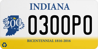 IN license plate 030OPO