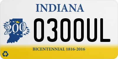 IN license plate 030OUL