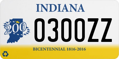 IN license plate 030OZZ
