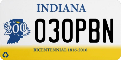 IN license plate 030PBN
