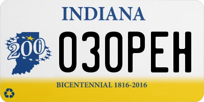 IN license plate 030PEH