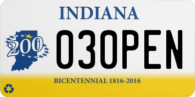 IN license plate 030PEN