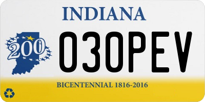 IN license plate 030PEV