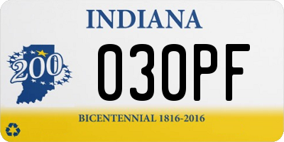 IN license plate 030PF