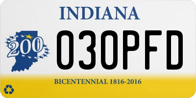 IN license plate 030PFD