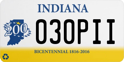 IN license plate 030PII