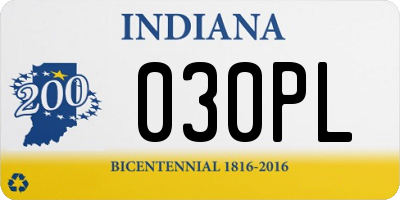 IN license plate 030PL