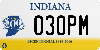 IN license plate 030PM