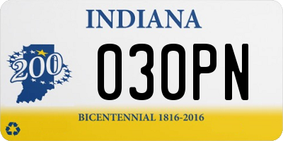 IN license plate 030PN