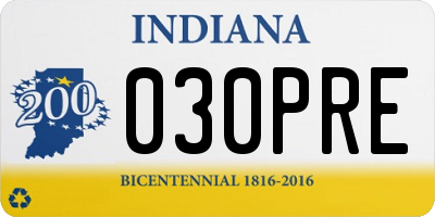 IN license plate 030PRE