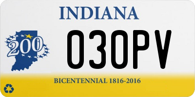 IN license plate 030PV