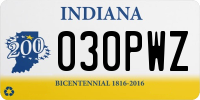 IN license plate 030PWZ