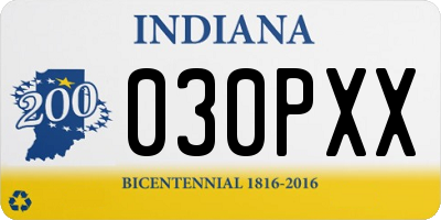IN license plate 030PXX
