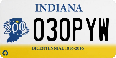 IN license plate 030PYW