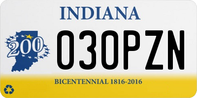 IN license plate 030PZN