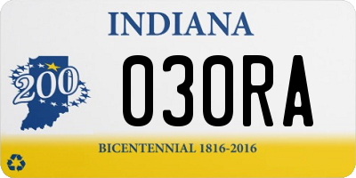 IN license plate 030RA