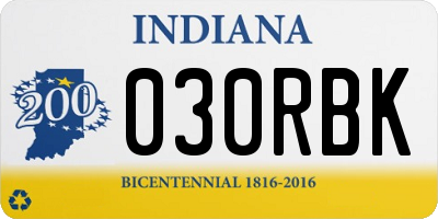 IN license plate 030RBK