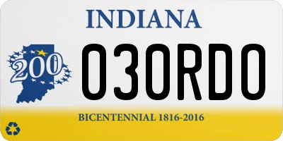 IN license plate 030RDO