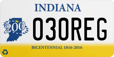 IN license plate 030REG
