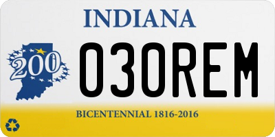 IN license plate 030REM
