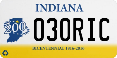 IN license plate 030RIC