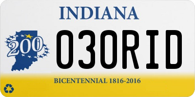 IN license plate 030RID