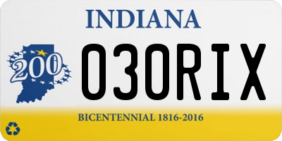IN license plate 030RIX