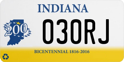 IN license plate 030RJ