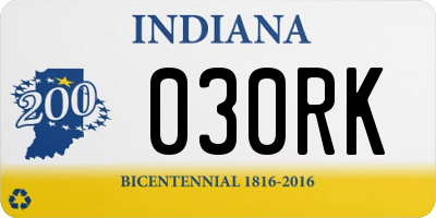 IN license plate 030RK