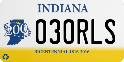 IN license plate 030RLS