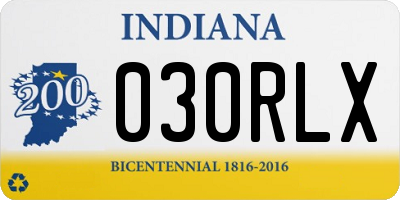 IN license plate 030RLX
