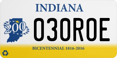 IN license plate 030ROE