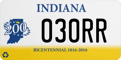 IN license plate 030RR