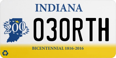 IN license plate 030RTH