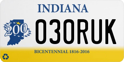 IN license plate 030RUK