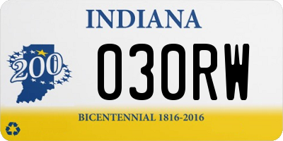 IN license plate 030RW