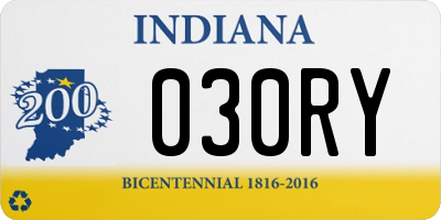 IN license plate 030RY