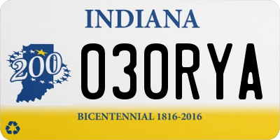 IN license plate 030RYA
