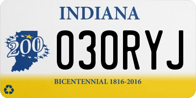 IN license plate 030RYJ