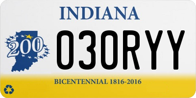 IN license plate 030RYY