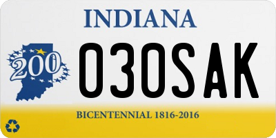 IN license plate 030SAK