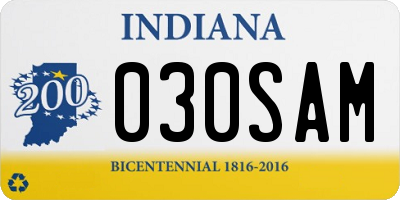IN license plate 030SAM