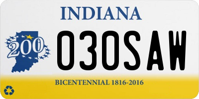 IN license plate 030SAW