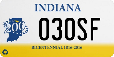 IN license plate 030SF