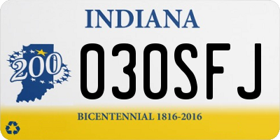 IN license plate 030SFJ