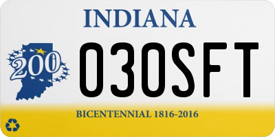 IN license plate 030SFT